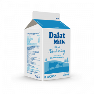 Sữa Tươi Thanh Trùng Ít Đường Dalatmilk 450 ml